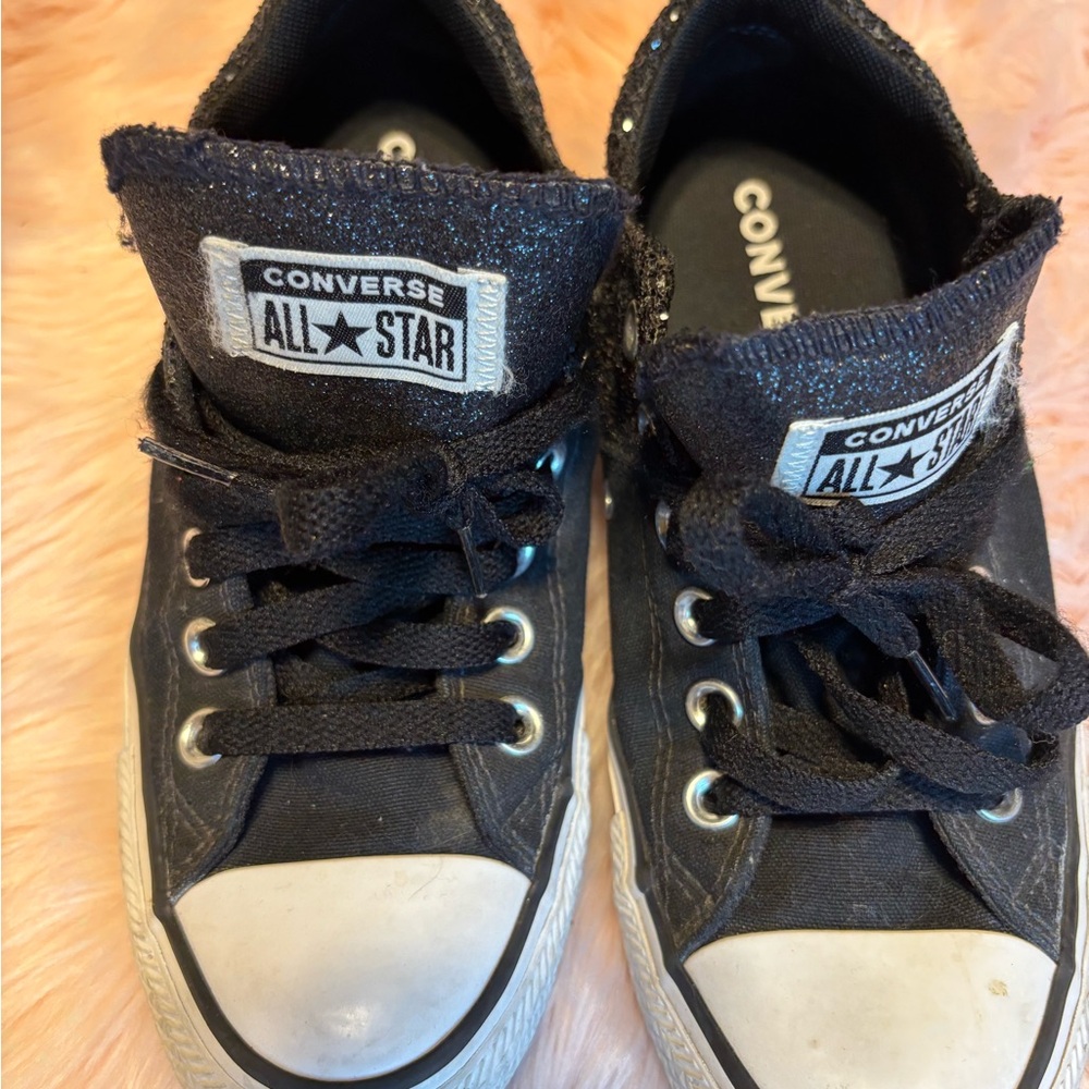 Converse Black Glitter Sneakers